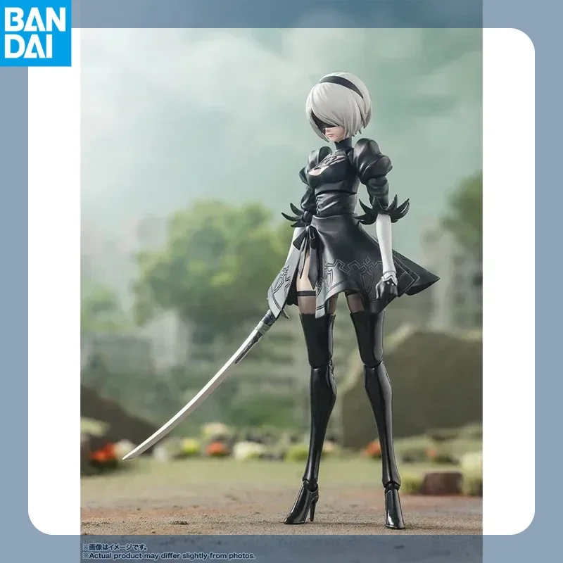 

Bandai-Figura Original De Action Figure SHF Yorha Collectible Model, in Stock