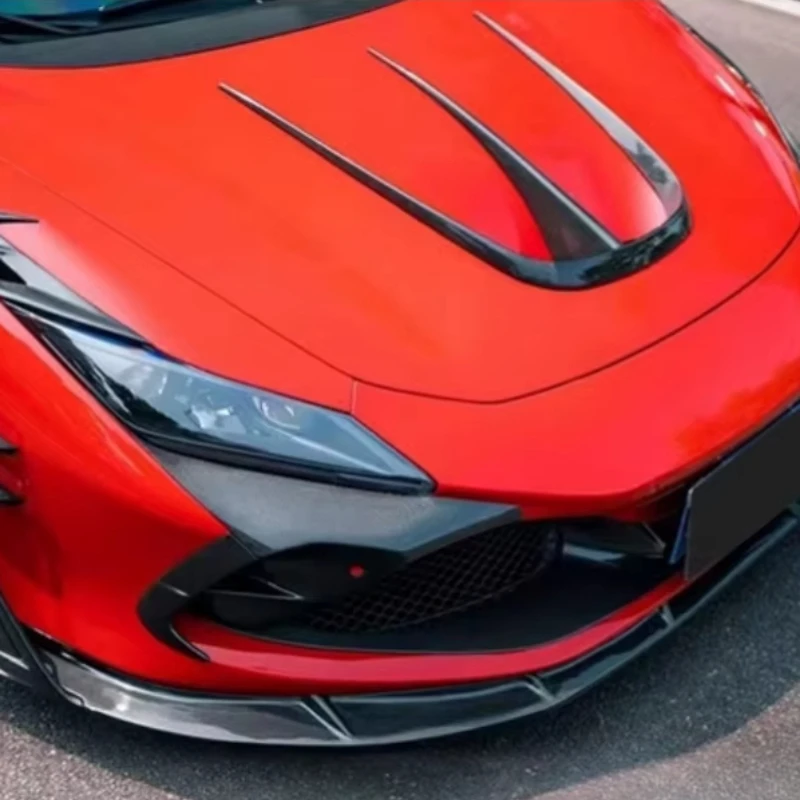 Customized Lightweight Car Kit for Ferrari F8 Upgraded M-style Carbon Fiber Engine Hood Vent Decoration Body Kit, Car Supplies