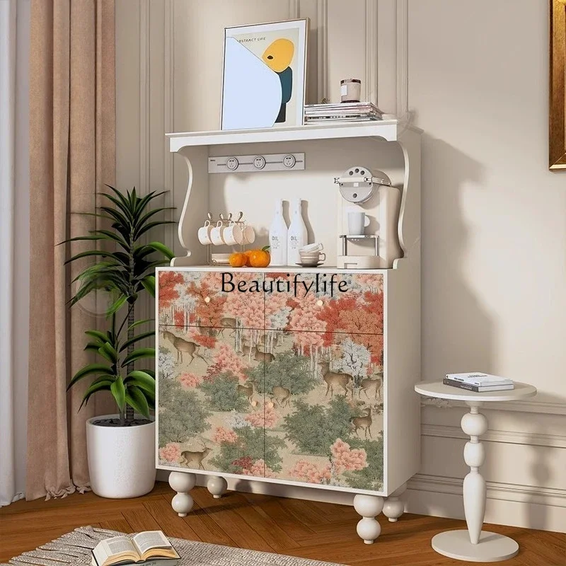 

0 Solid wood living room decorative coffee tea cabinet bedroom storage integrated floor cabinet