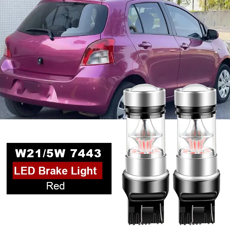 

2 шт. T20 7443 для Toyota Yaris Vitz P13 10-14 светодиодные красные лампы 7440 светодиодные W21/5 Вт W21W светодиодные лампы резервного тормоза дневные ходовые огни