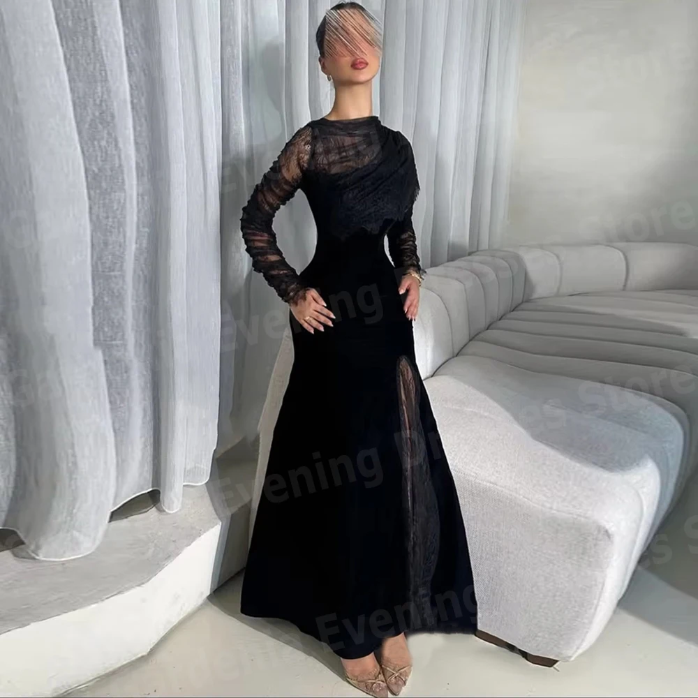 

Элегантные очаровательные женские вечерние платья в стиле русалки, кружевные платья для выпускного вечера с длинными рукавами, Vestidos Para Mujer, индивидуальный пошив, вечерние платья для вечеринок