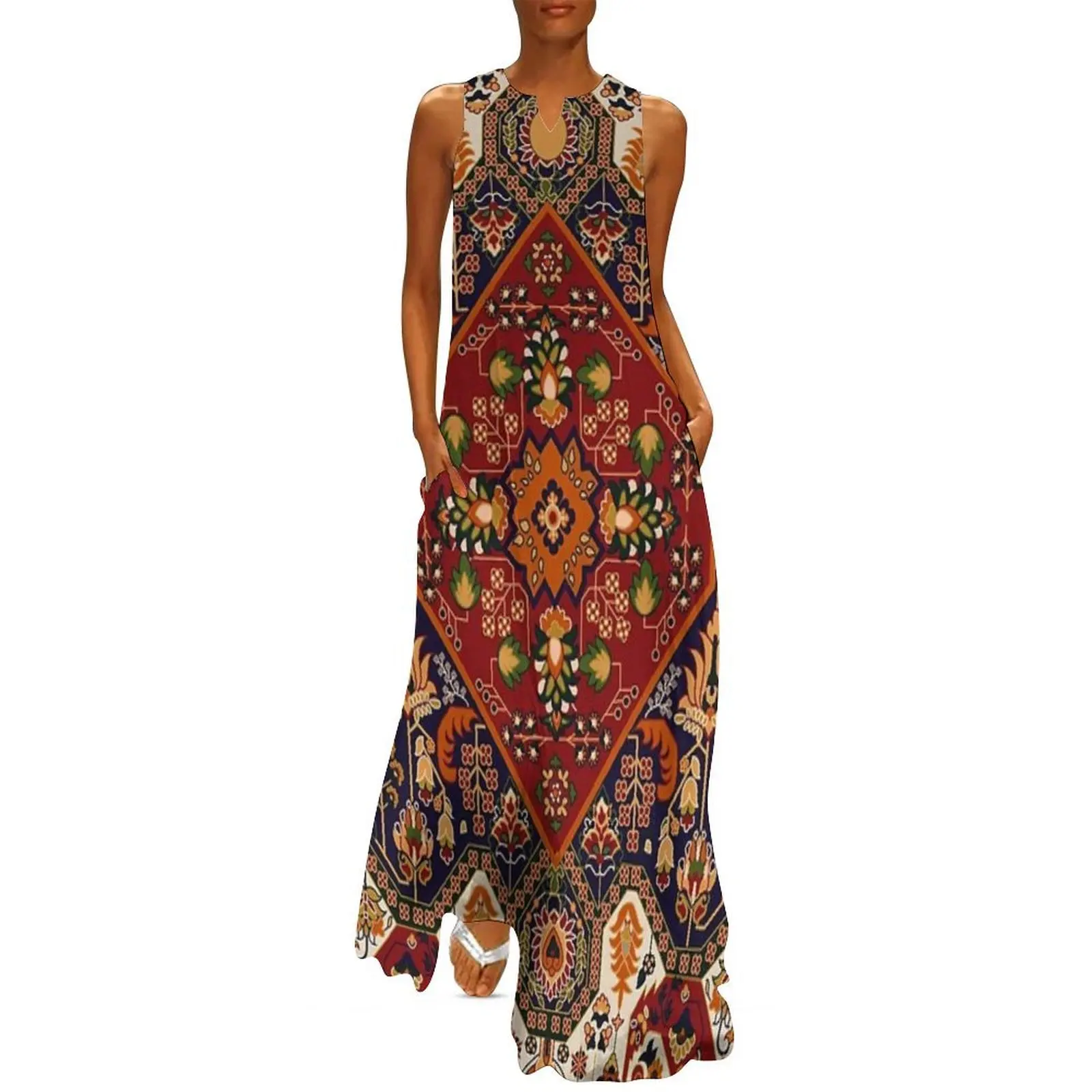 

Oriental Rug - Vintage Antique Long Dress dress for women women's elegant loose dresses birthday dress luxury dresses