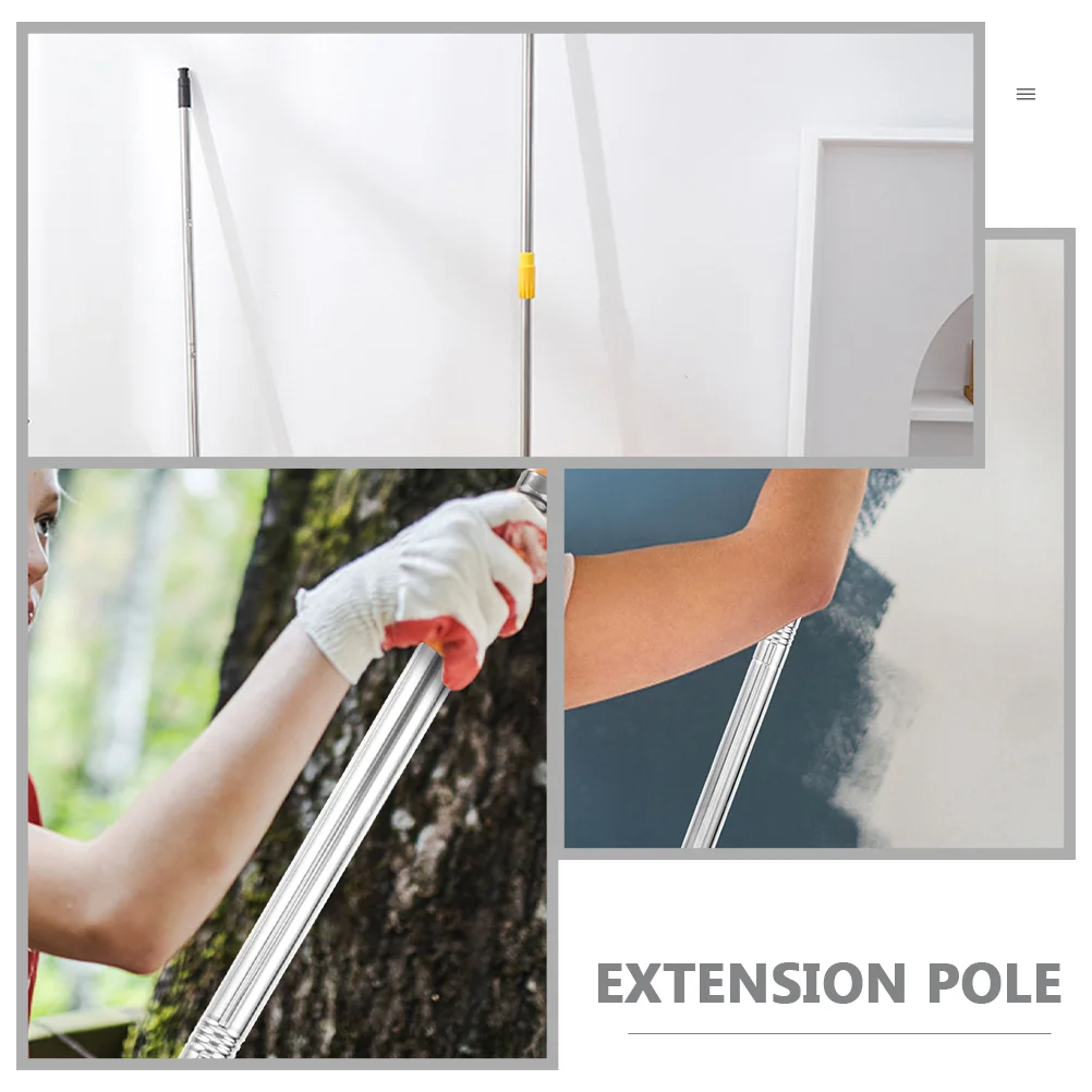 Telescopic Roller Paint Extension Pole 1.7m Stainless Steel Detachable Tool for High Wall Ceiling Painting Cleaning Various