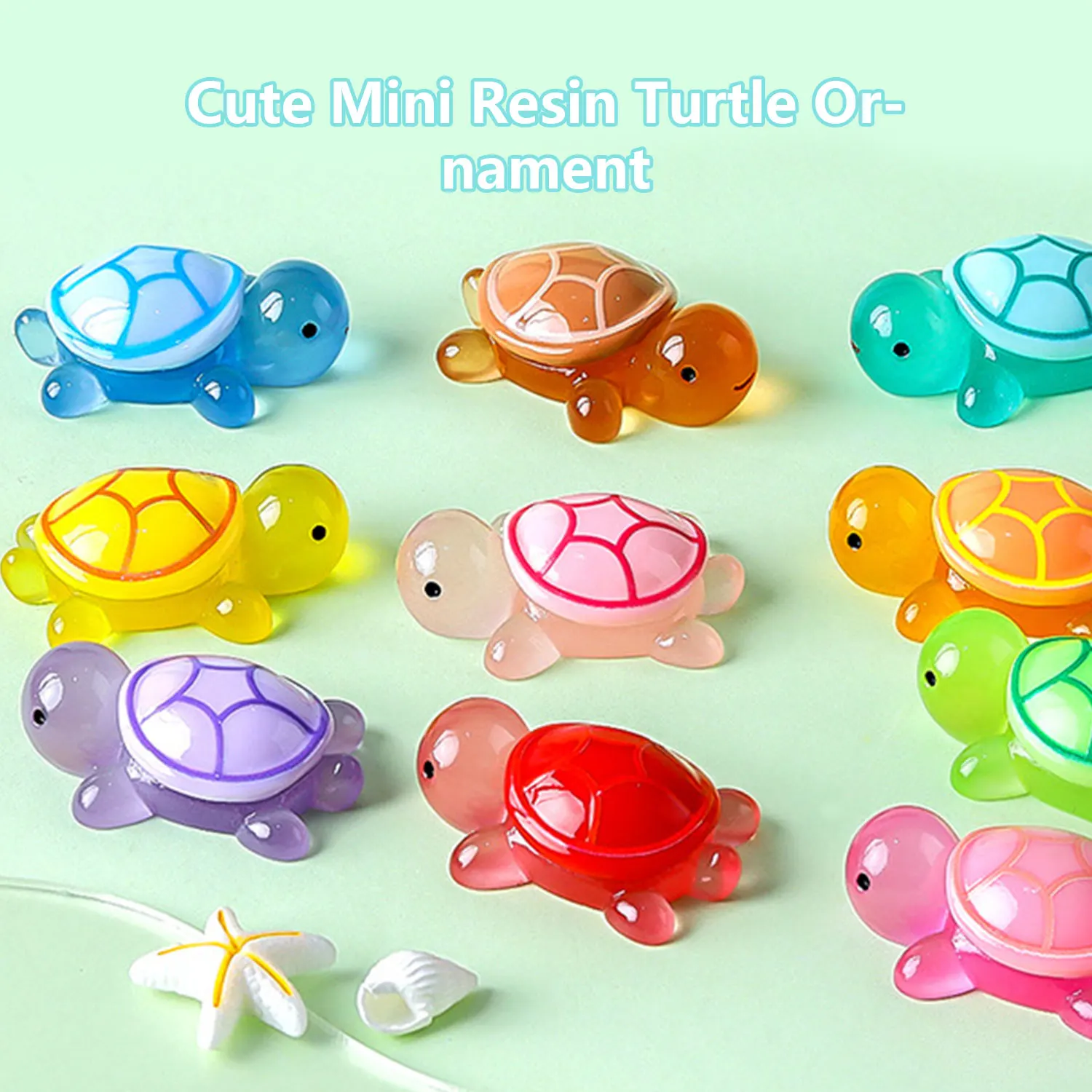 Glow-in-the-dark Turtle Mini Resin Photo Accessories Desktop Decoration Glow-in-the-dark Turtle Ornamental Fish Tank Mini