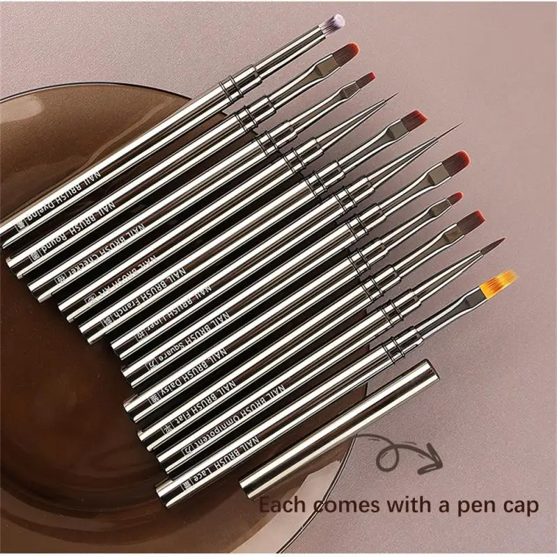 12PCS Nail Art Brush Liner Brush Stripe Pattern Painting Brush Acrylic UV Gel Extension Drawing Carving Pen DIY Manicure Tool