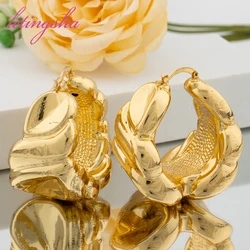 Chunky Earrings for Women Classic Fashion Geometric Circle Hoop Earrings Gold Color Daily Personality Luxury Jewelry Accessories