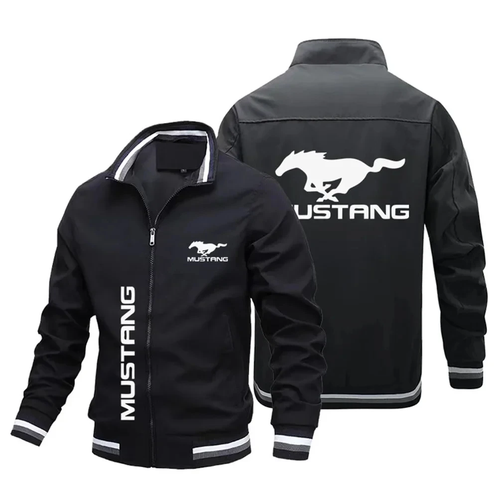 

Ford Mustang logo printed men's pilot outdoor fashionable windproof racing jacket 2024 Spring and Autumn new casual wear