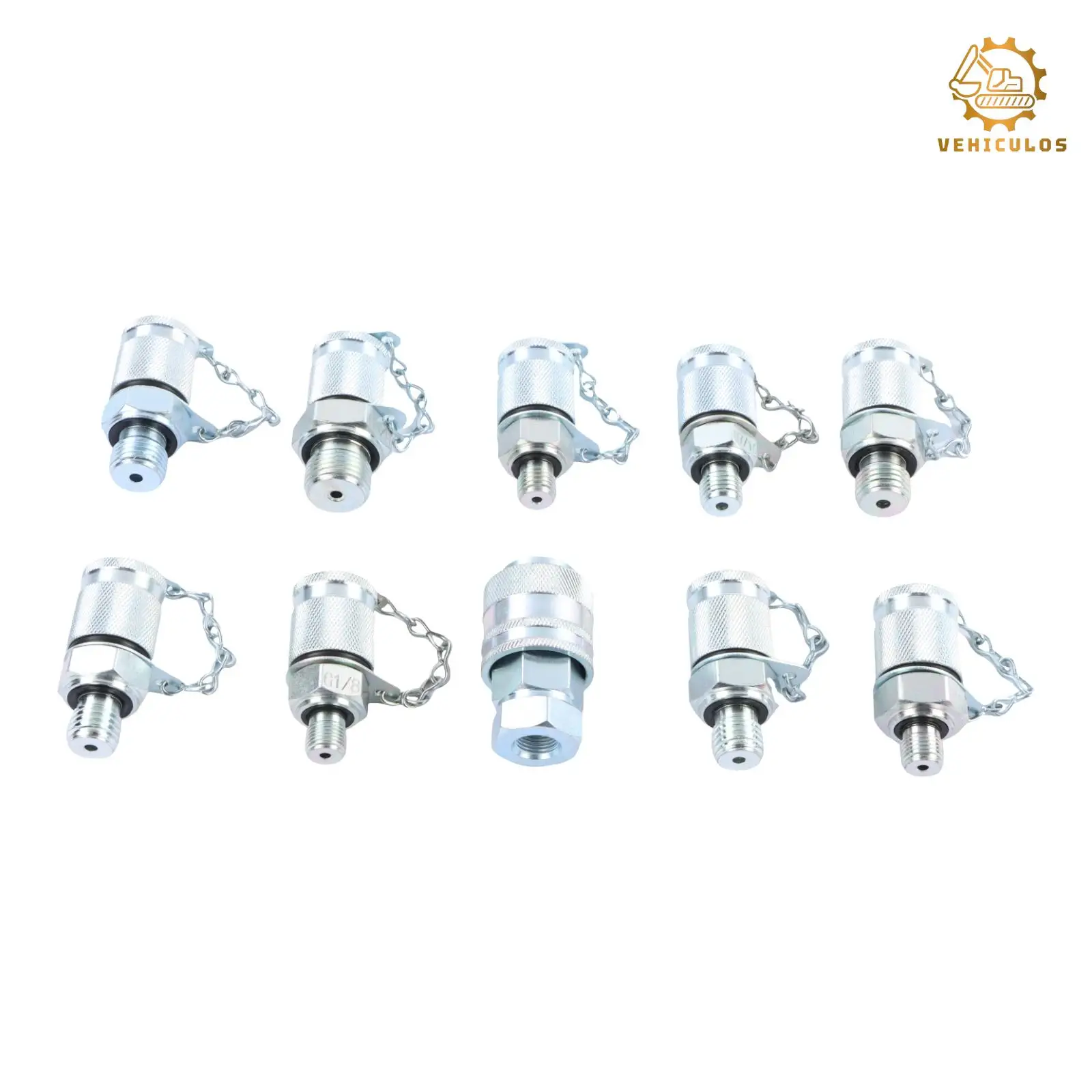 10pcs Excavator Hydraulic Pressure Test Coupling Kit G1/8 M10 M14 UNF NPT for CAT John Deere Bobcat Gauge Adapter Fitting Parts