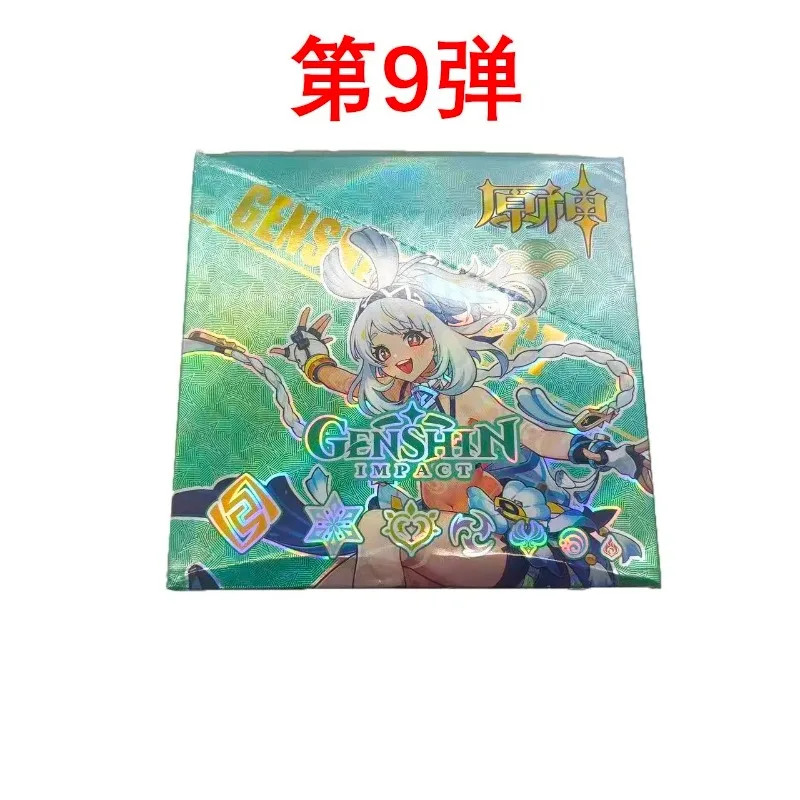 Bandai-tarjetas de impacto Genshin genuinas, juego del 3. ° aniversario de la ola, cartas coleccionables periféricas de animé, regalo de vacaciones