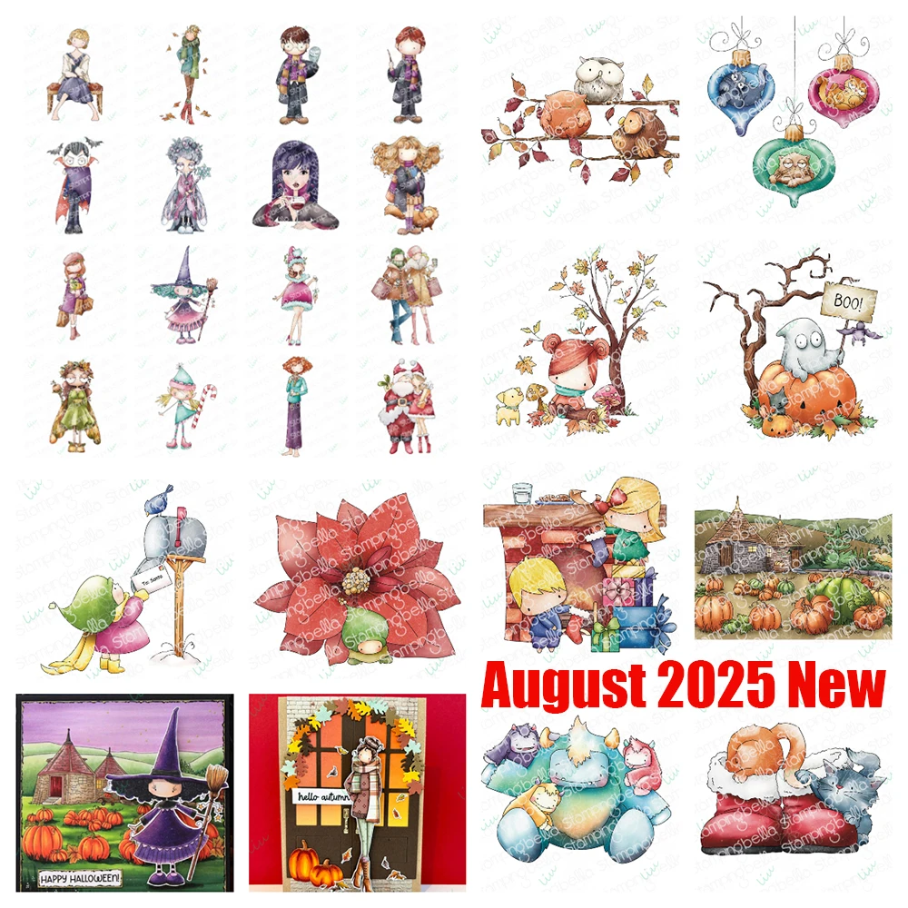 

2025 August New Mochi Girl Vampiress Rubber Stamp Santa Rubber for DIY Scrapbooking Crafts Handmade Diary Photo Album Halloween
