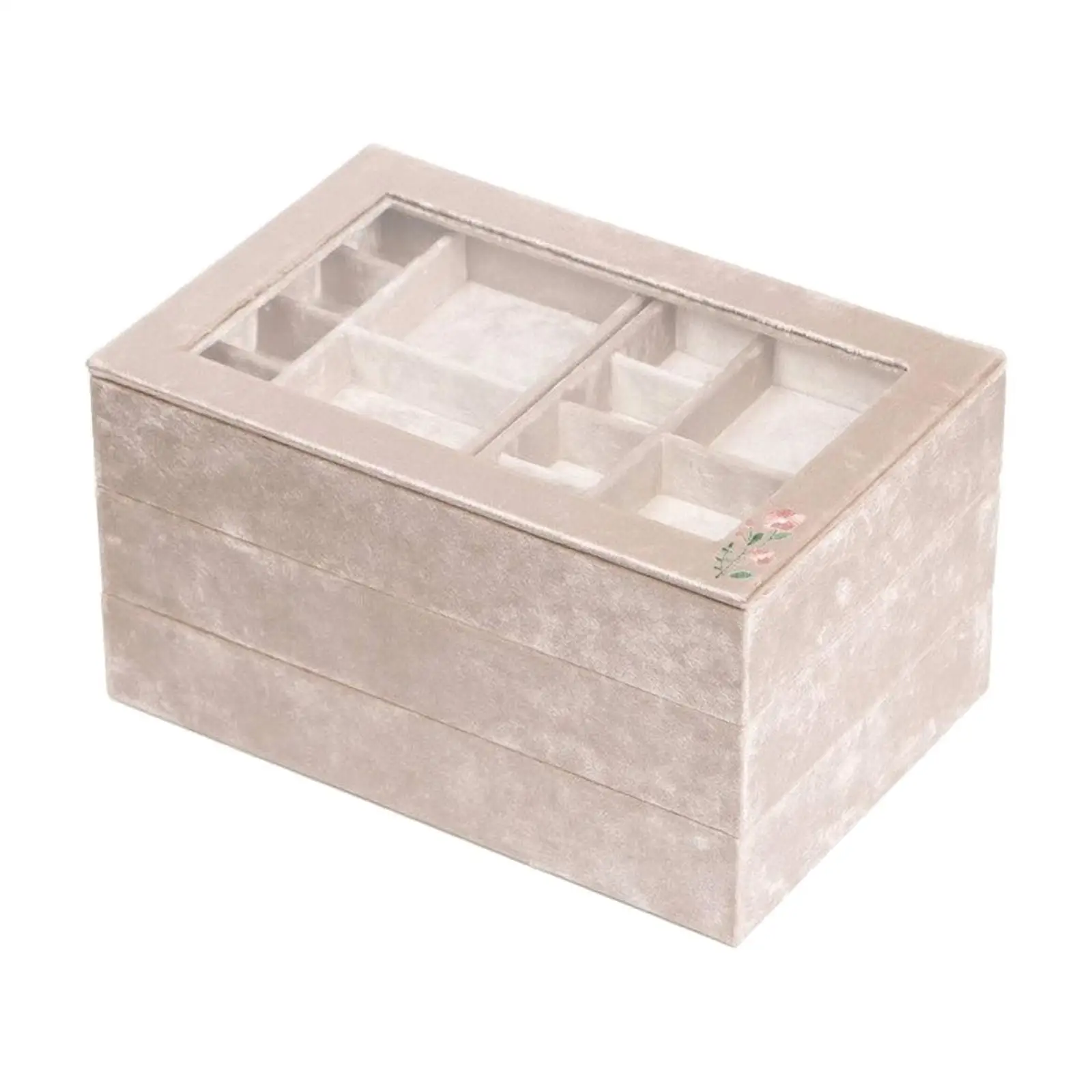 Multi-Layer Jewelry Organizer Box Soft-Lined Jewelry Organizer with Pull-out Drawers Large Capacity Dust-Proof