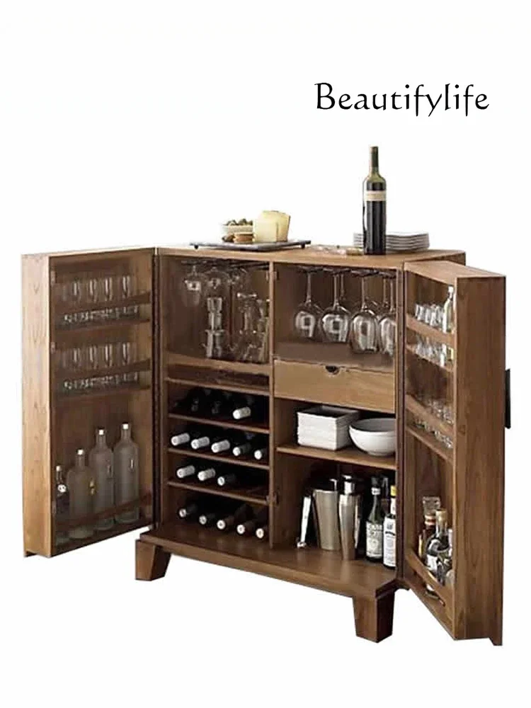 

muebles para hogar New Chinese Style Solid Wood Wine Cabinet Kitchen Sideboard Cabinet Simple Tea Cabinet Equipment Sideboard Pi