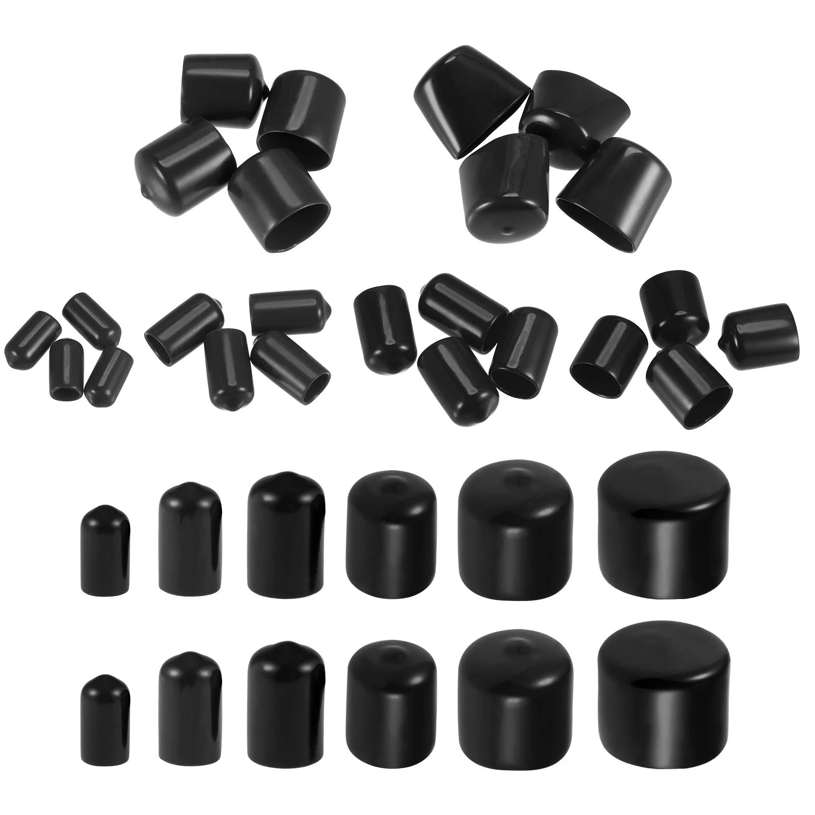 

Round End Caps Rubber Cover 68pcs 9/32" 3/8" 1/2" 13/16" 7/8" 1 1/2" Screw Protector Plastic Cable Wire Thread Cover for Bolt