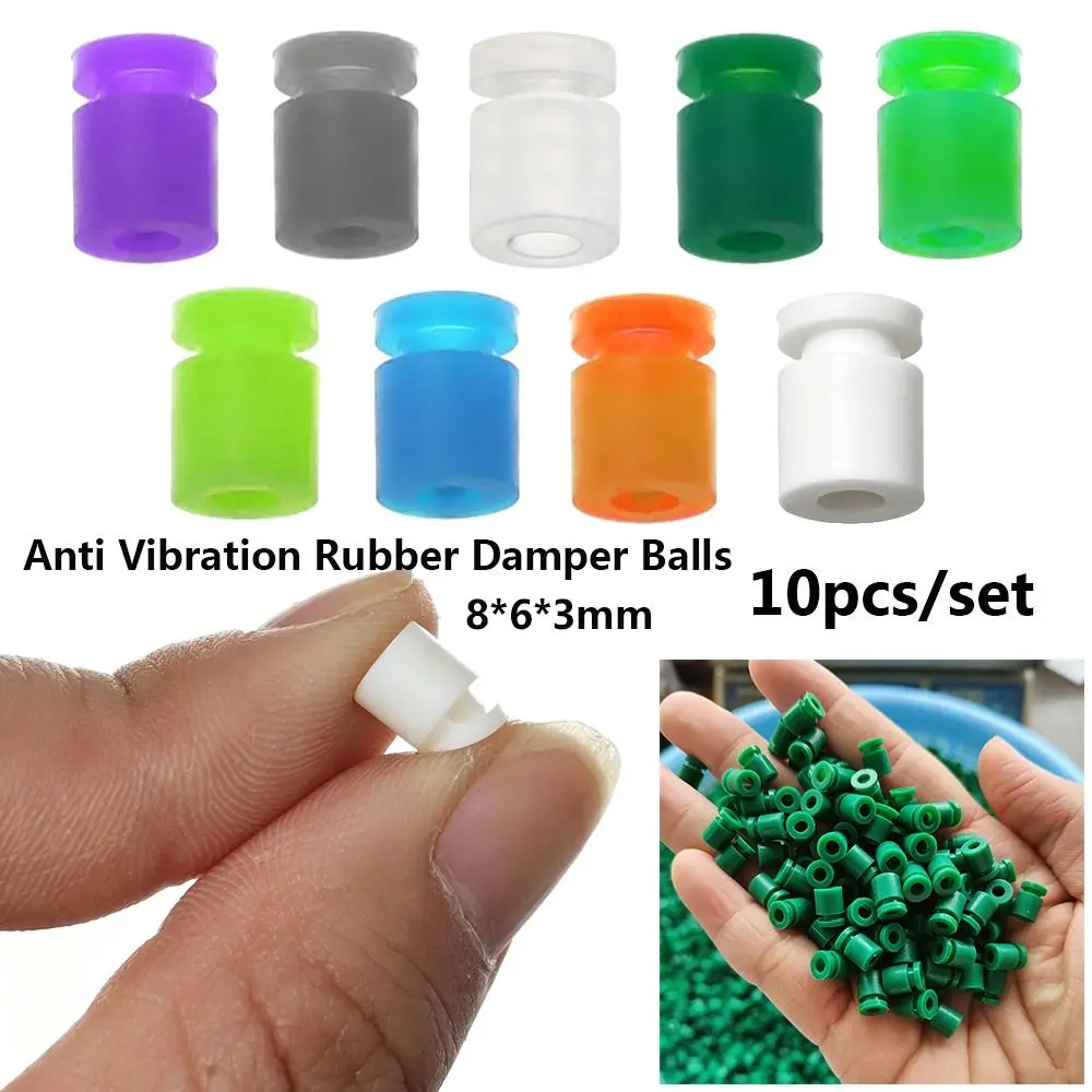 10pcs 8*6*3mm Rubber Damper Balls Multicolors V2 Upgraded M3 Soft Mount Shock Absorption Balls Anti Vibration