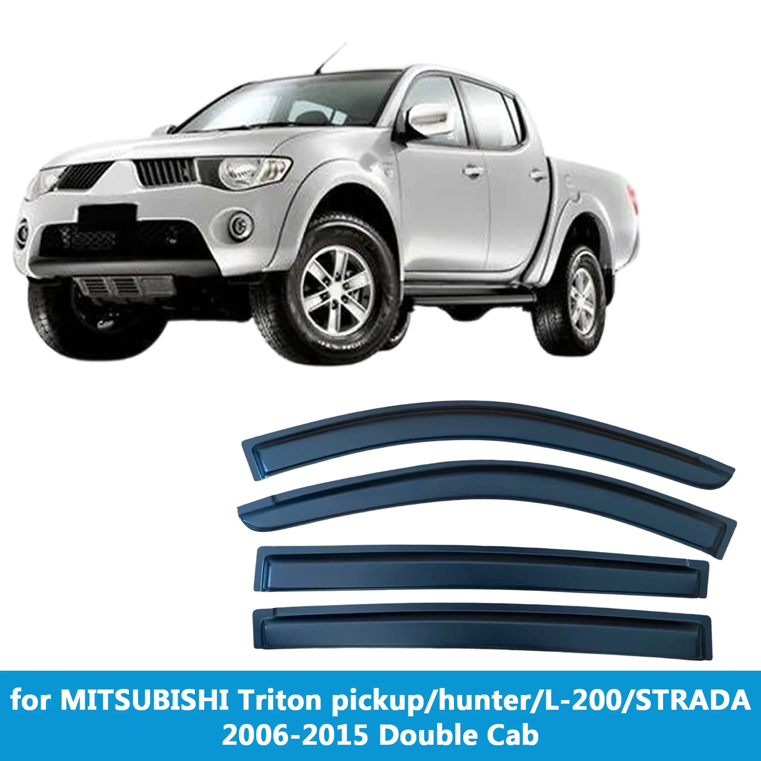 

Для MITSUBISHI Triton пикап/hunter/L-200/STRADA KA/KB 2006-2015 аксессуары для защиты от ветра и дождя с двойной кабиной, наружная лента на