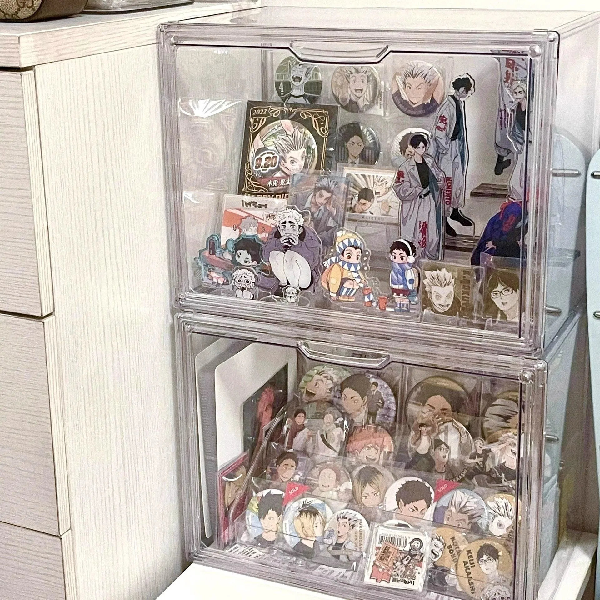 

Акриловый демонстрационный бокс для значков и пинов, прозрачный пылезащитный органайзер для хранения и сортировки игрушек и бытовых принадлежностей