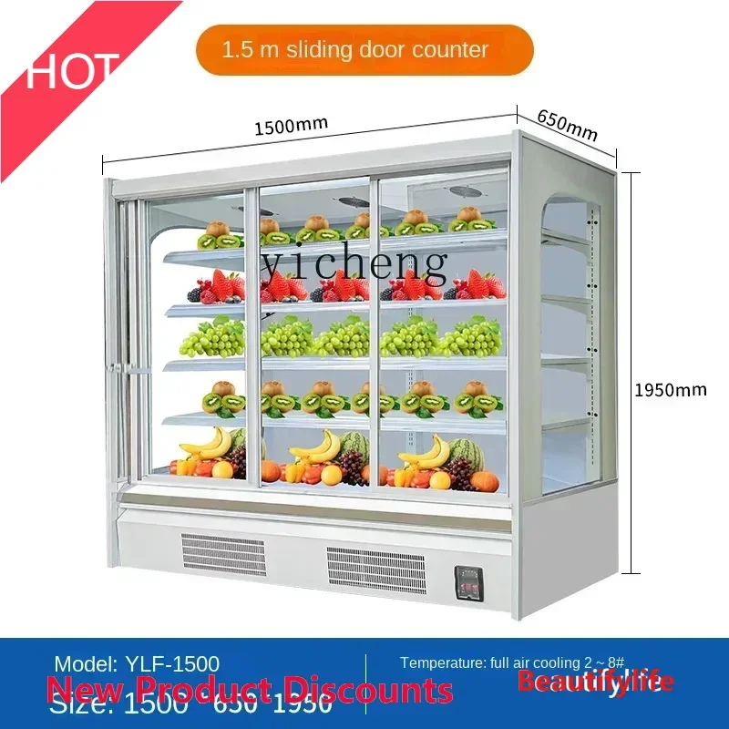 Gabinete de frutas frescas A38, vitrina refrigerada, escaparate de bebidas de leche agria, supermercado, uso comercial