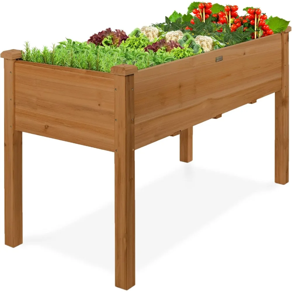 

Choice Products 48x24x30in Raised Garden Bed, Elevated Wood Planter Box Stand for Backyard, Patio, Balcony w/Bed Liner,