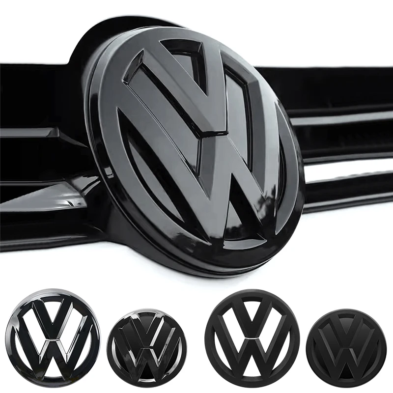 2Pcs Chrome Car Front Radiator Grille Emblem 137MM+Rear Trunk Lid Badge 115MM Auto Emblem For Volkswagen VW Golf 7 2014-2017