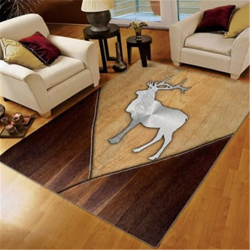 ELK PRINTING FLOOR MAT CARPET HUNTING AREA RUG GUNS RUG ELK RUG