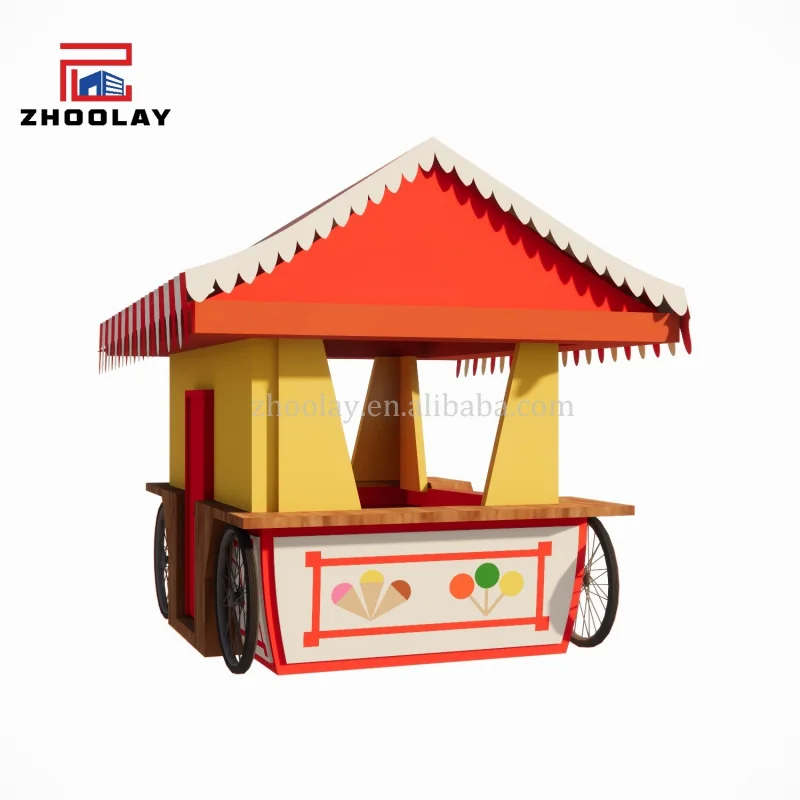 Custom.Mobile الغذاء وجبة خفيفة عربة الفاكهة الفردية تاكو هوت دوج المشروبات عربة اليد الحلوى بيع عربة الأطفال بارك #4