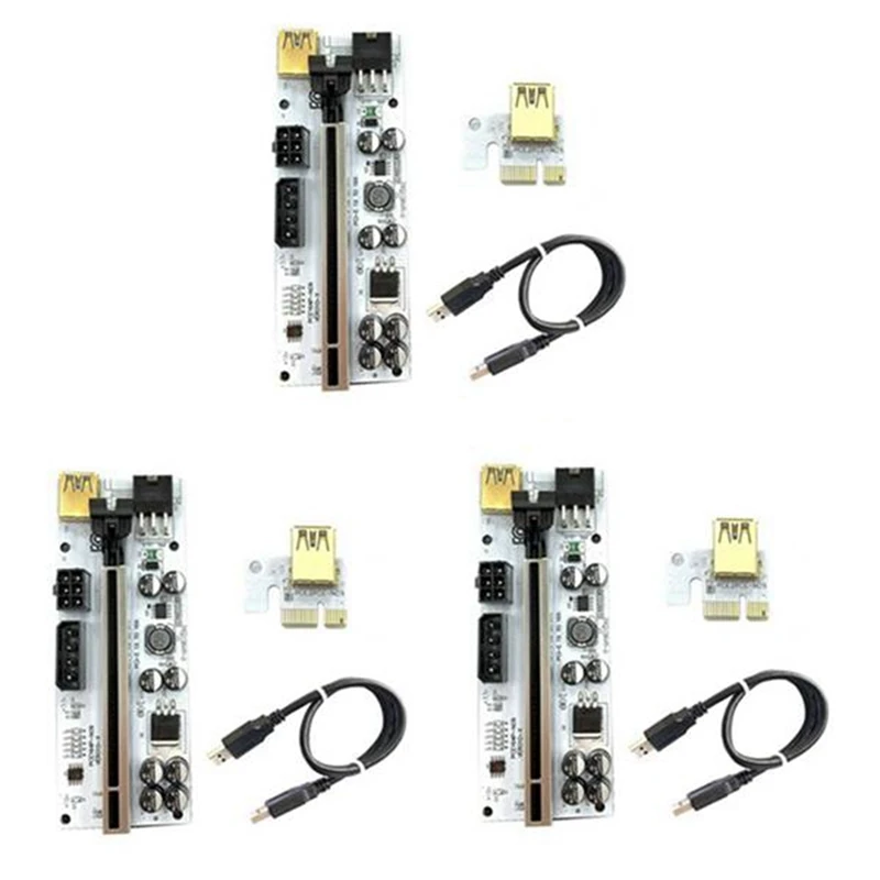 

3Pcs USB 3.0 PCI-E Riser Card VER010-X Express Cable Riser For Video Card X16 Extender PCI-E Riser Card For Mining