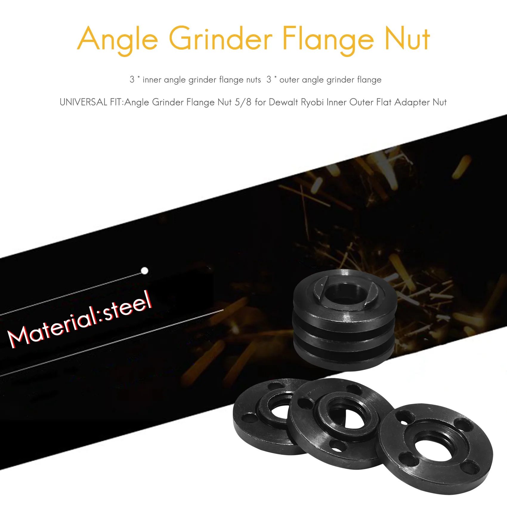 6 pak 5/8 mur flensa penggiling sudut untuk Dewalt Ryobi Makita 224399-1 193465-4 224568-4 9005BZ 9015B suku cadang