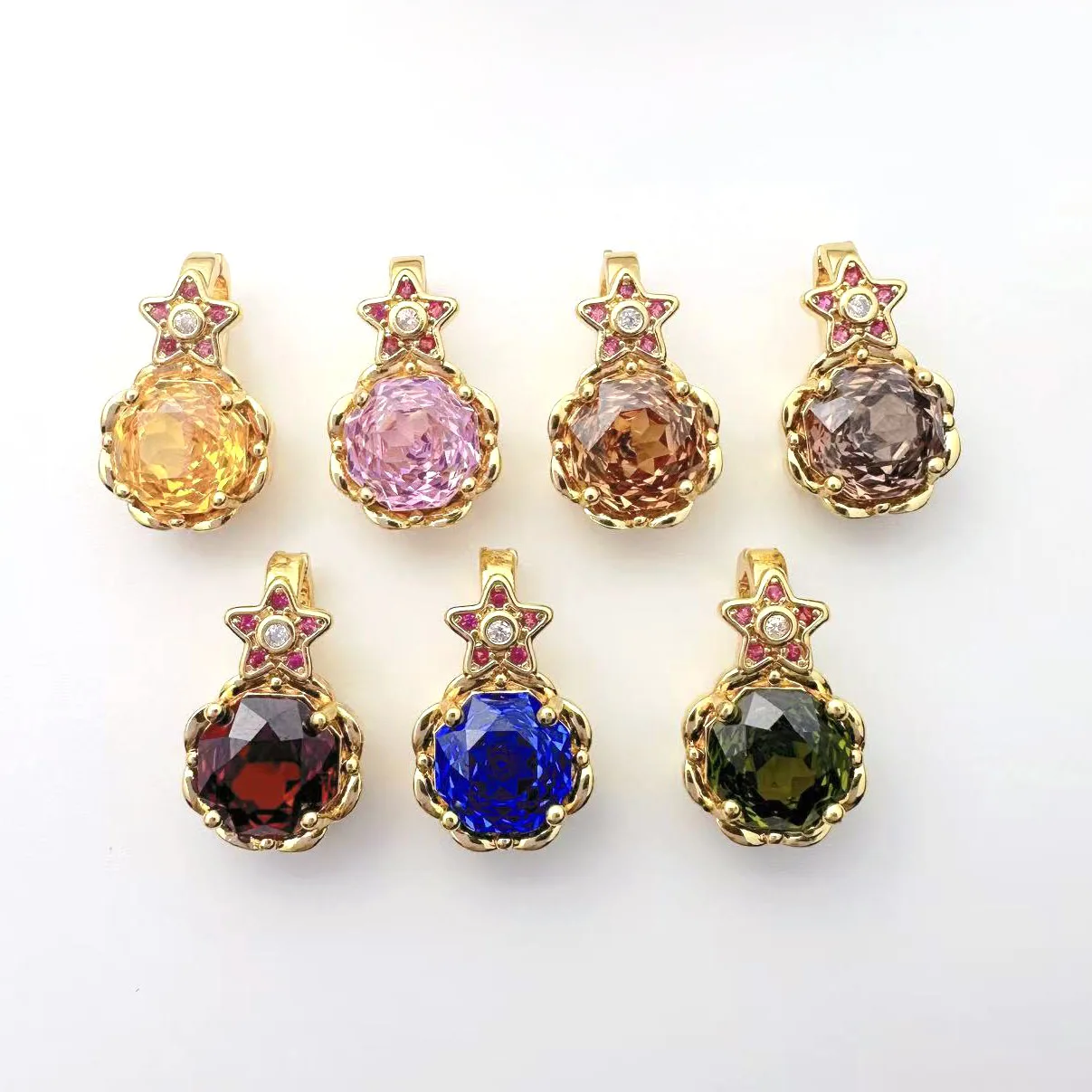 

10pcs/ Bag Copper gold-plated rose cut zircon explosion flash universal buckle pendant DIY bracelet necklace accessories
