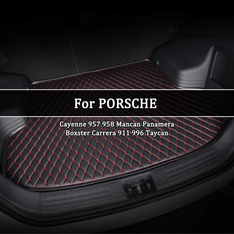 Custom Car Trunk Mat For All PORSCHE Models Cayenne 957 958 Mancan Panamera Boxster Carrera 911 996 Taycan Auto Parts Interior