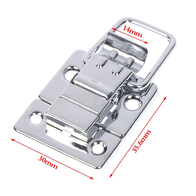 Loquet à moraillon en acier inoxydable chromé, 2 pièces, pour coffre, valise, outil, fermoir, fixation d'armoire, ceinture