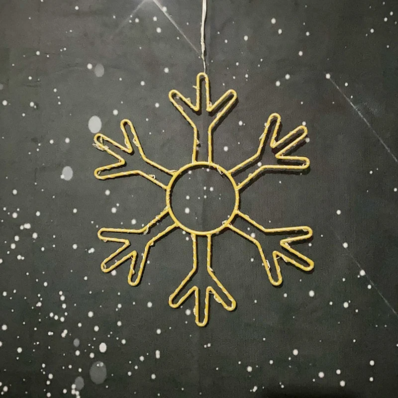 2PCS Christmas Snowflake Window Lights Decorations Led Snowflake Lights For Home Xmas Decor Warm Light image 2