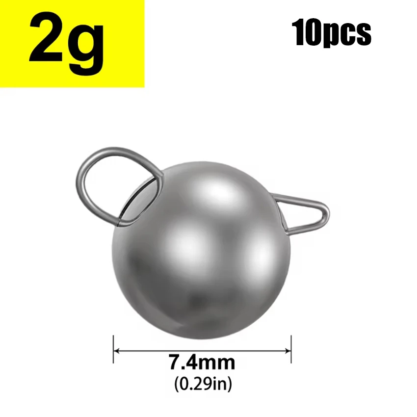 Mrlurion Angelzubehör, 10 Stück, 2 g, 4 g, 6 g, 8 g, 10 g, 12 g, 14 g, 16 g, Jigging-Blei-Sinker zum Tiefwasser-Köderangeln, rundes Anhänger-Sink