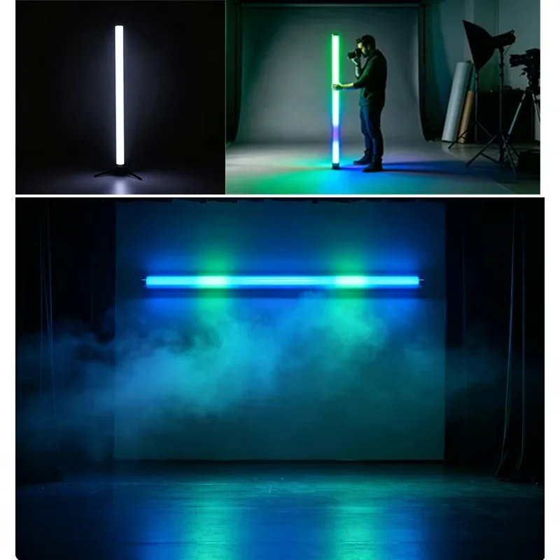 40W RGBW Portable LED Tube Stage Light IP65 Waterproof Rechargeable Wireless DMX512 Lamp for Club Party DJ Events