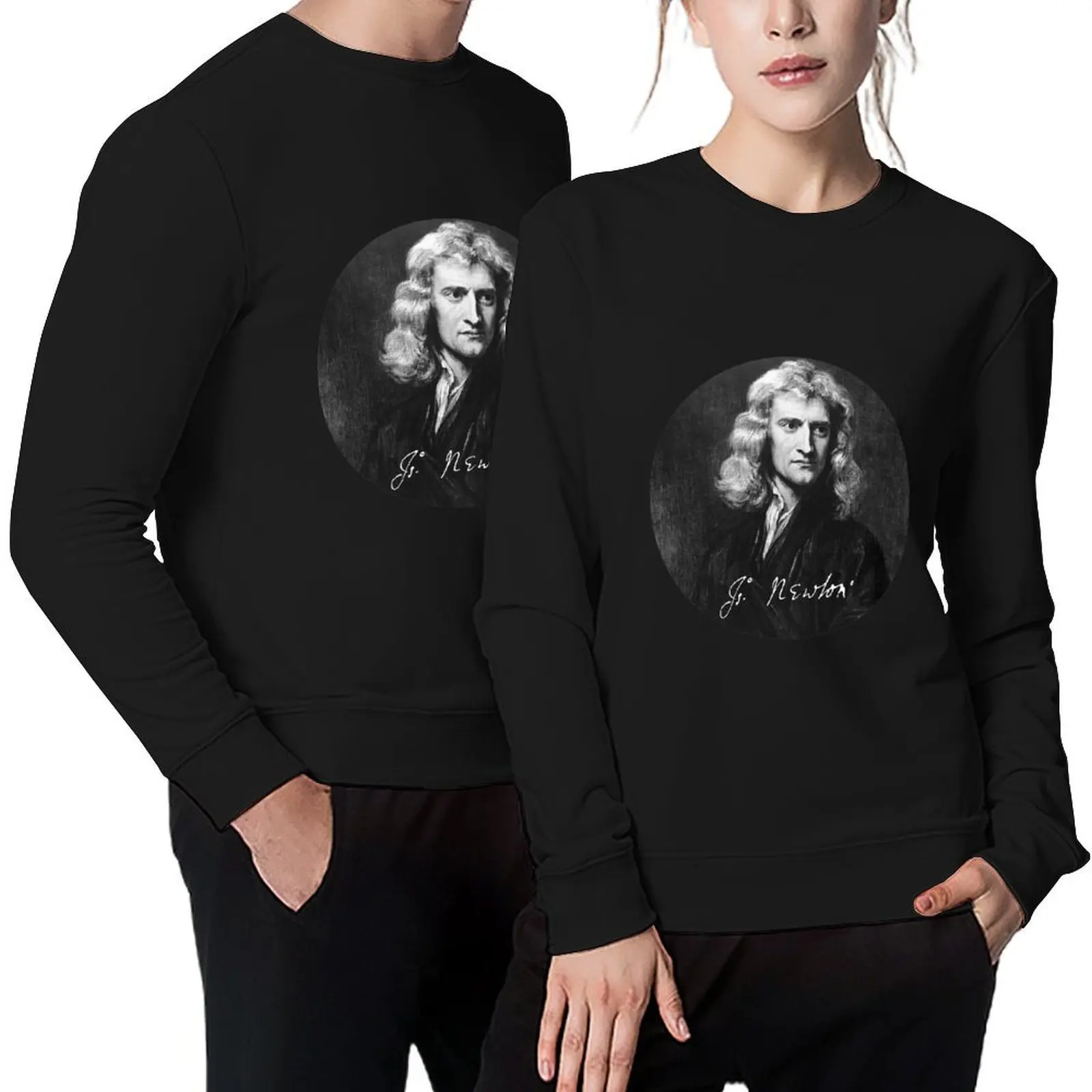 

Isaac Newton Portrait With Signature Pullover men clothing tracksuit korean autumn clothes mens clothes sweatshirt male