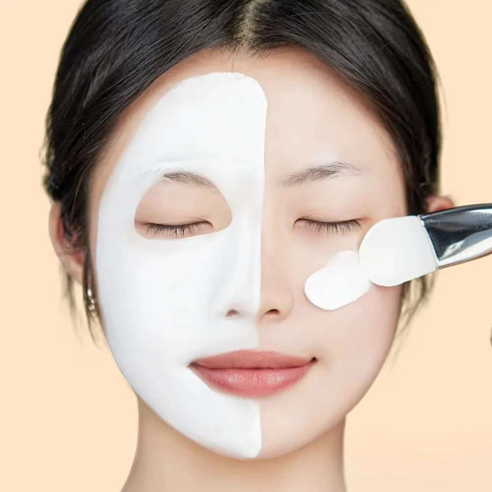 Cepillo de máscara Facial de silicona de doble cabezal, herramienta de belleza, cepillo de limpieza Facial tipo Daub, película DIY con cuchara de excavación