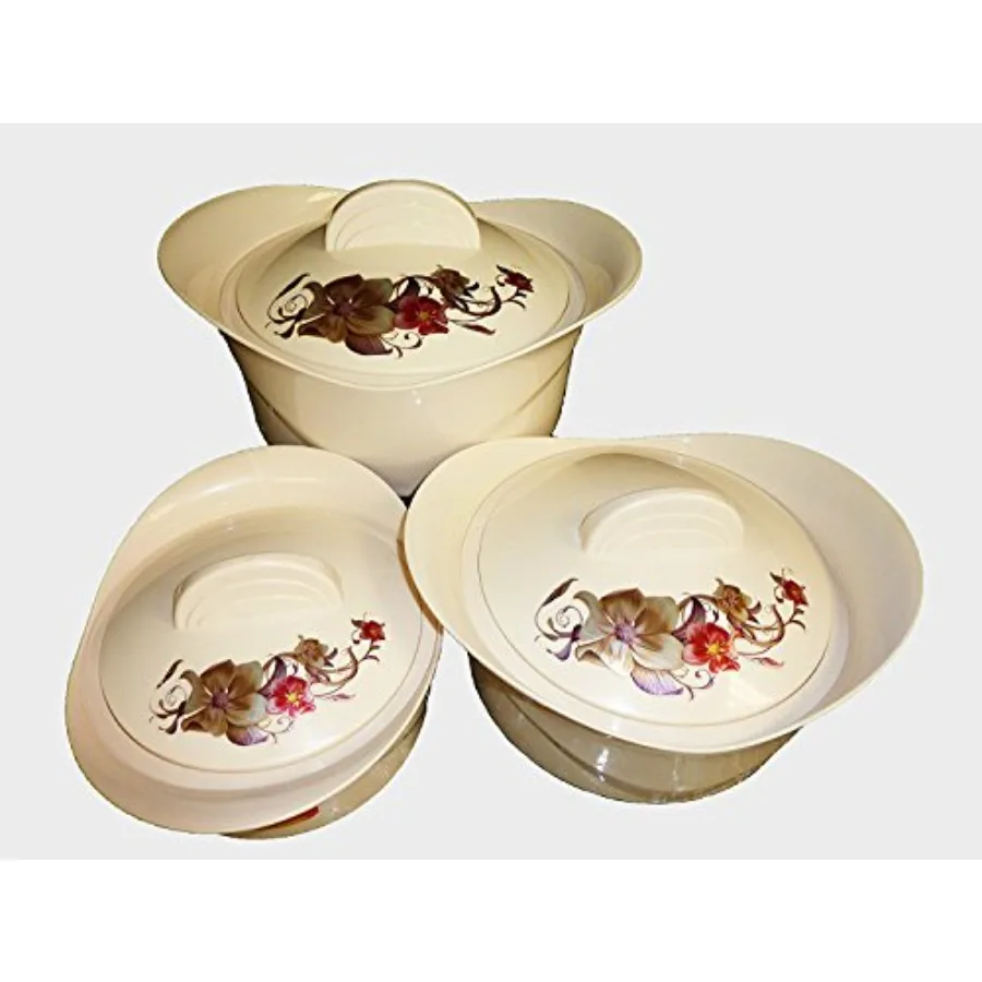 

Regalia 3-Piece Hot Pot Keep Warm/cold Insulated Casserole Gift Set with Stainless Steel Insert Ivory Small KS-1117