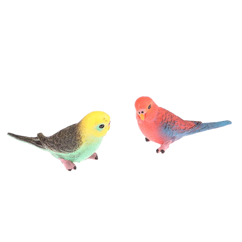 Creative Simulation Parrot Parakeet Miniature Landscape Ornament Animal Model Lawn Figurine Artificial Bird Photography Props