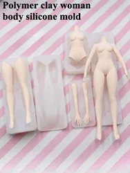 Polymer Clay Woman Body Silicone Mold Directly Proportional Universal Mold DIY Ultra Light Clay Mud Sculpture Model Modeling