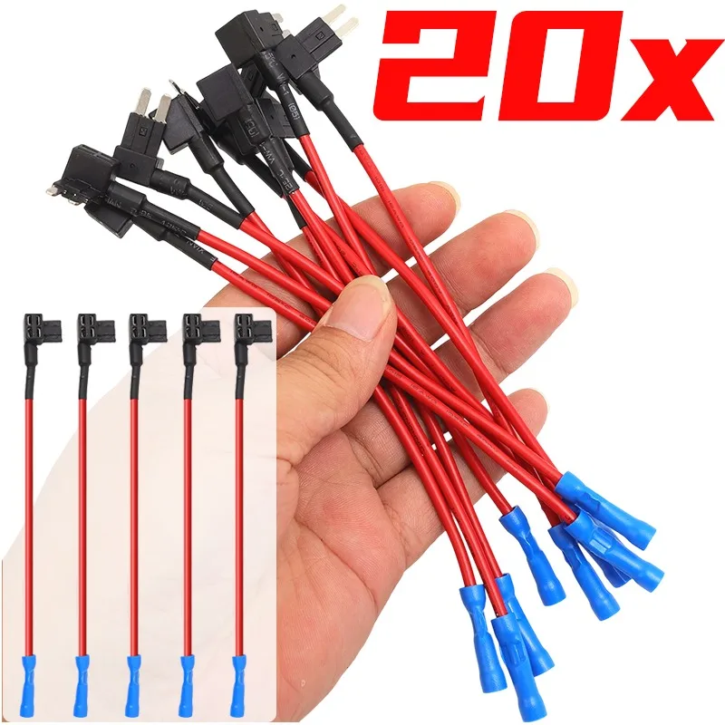 

5~20pcs Car Fuse Tap Blade Fuse Holder Add A Circuit Kit Piggyback Wire Harness Socket For Auto Dash Cam GPS LED Power Adapter