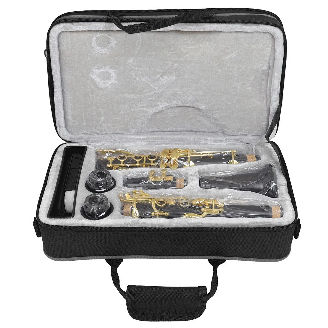 B Flat Ebony Clarinet 17 Keys Black Gold Plated Keys Woodwind Instrument For Adult Learners Stage & Grade Exam Performance