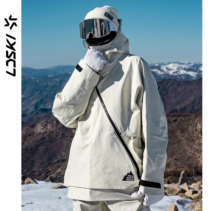 

LDSKI New Ski Suit 3L Hard Shell Long Slanting Zipper Waterproof Windproof Breathable Warm Winter Outdoor Snowboarding Women Men