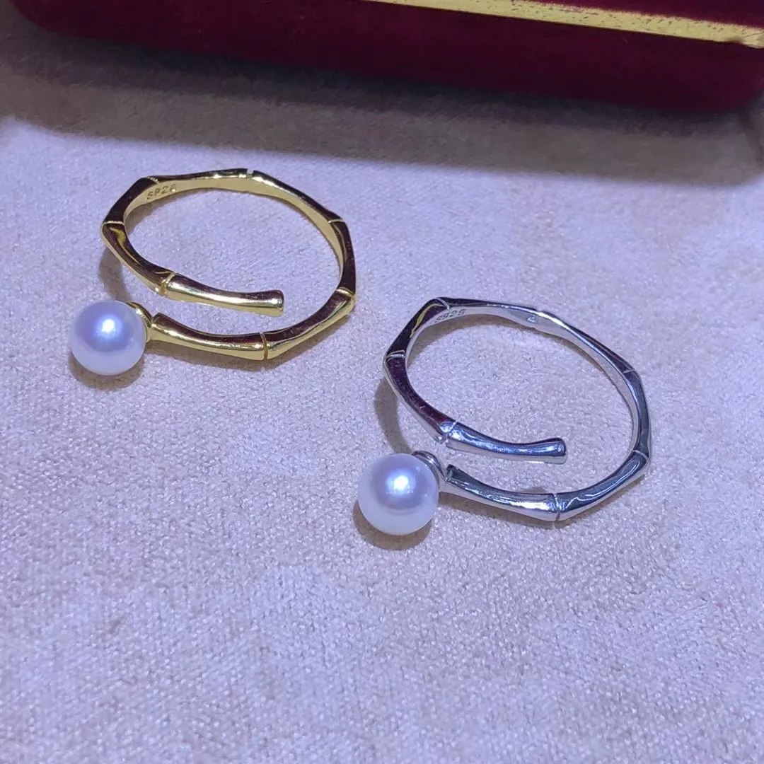 

Регулируемое кольцо из стерлингового серебра S925, фурнитура, крепления, аксессуары, детали, фитинги для жемчуга 5-6 мм, 5 шт./лот