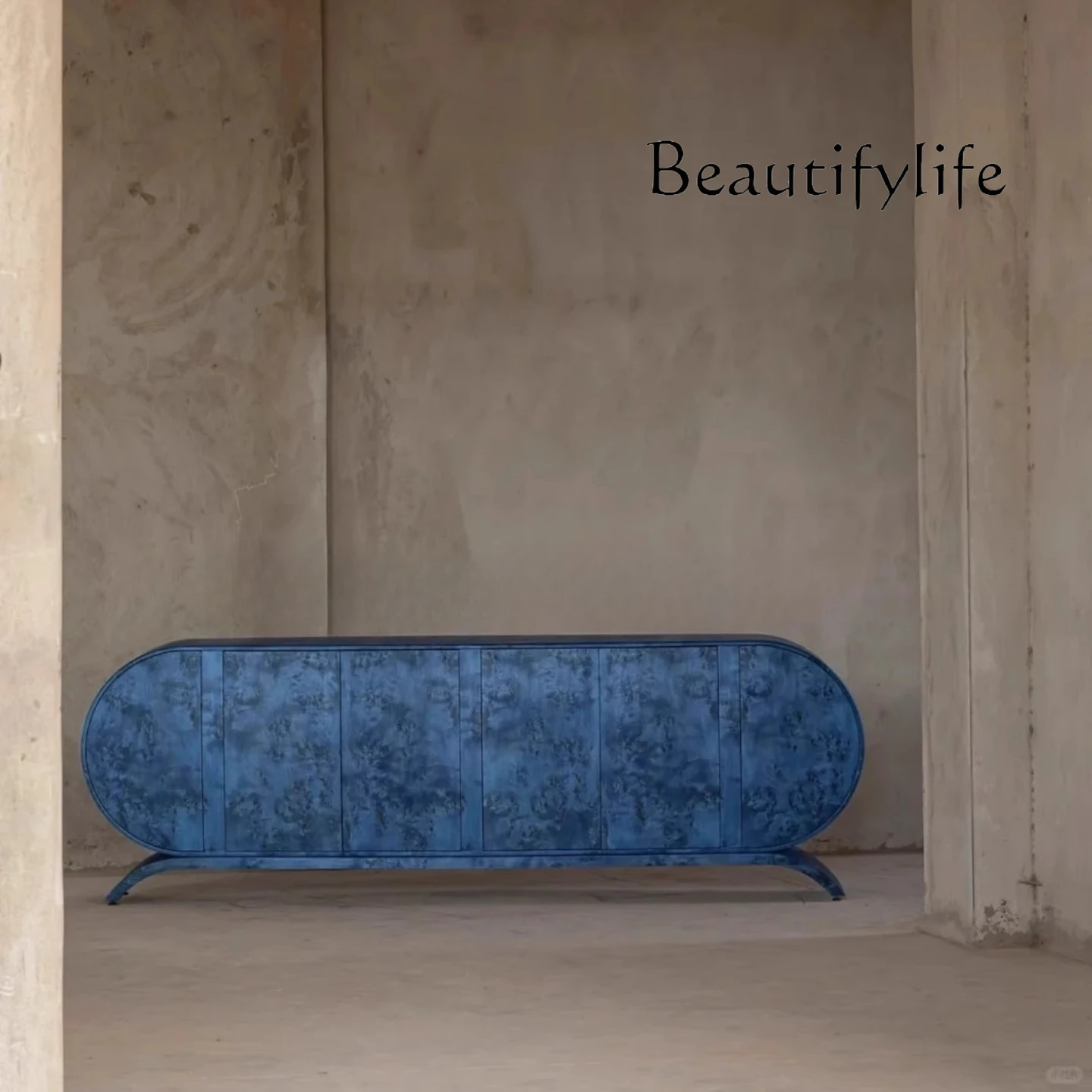 

Medieval solid wood dining side cabinet, living room locker, tree tumor bark creative entrance, retro storage cabinet