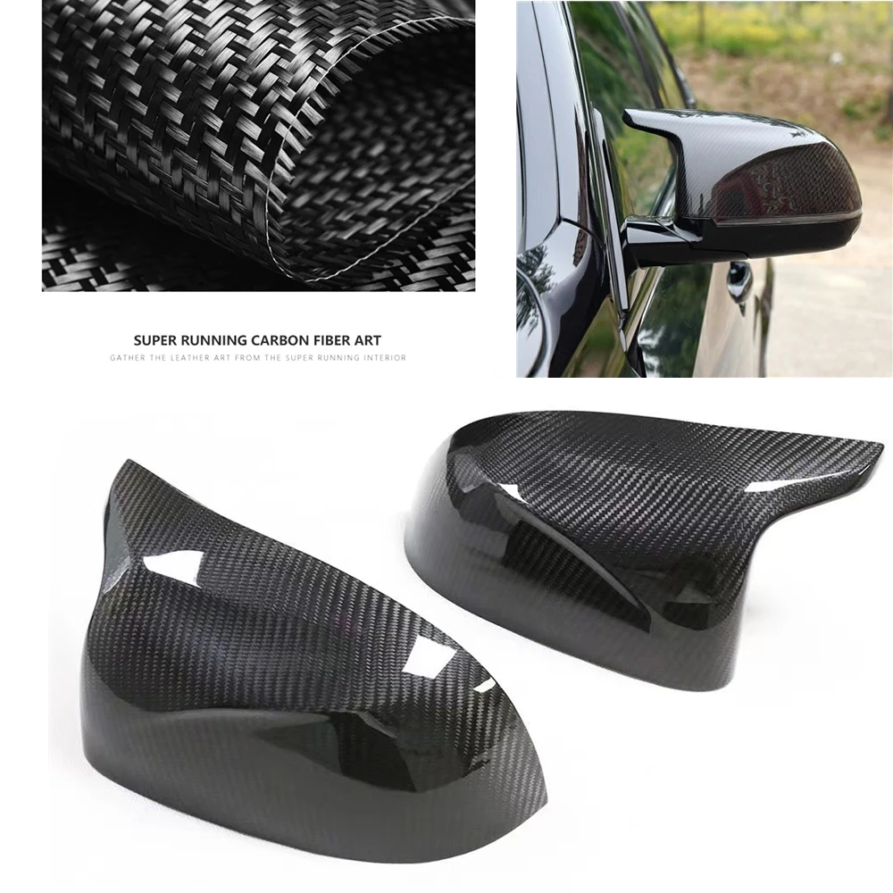 Mirror Cover For BMW X3M F97 X4M F98 X5M F95 X6M F96 2019-2023 Carbon Fiber Exterior Rear View Caps Rearview Shell Add/Clip On