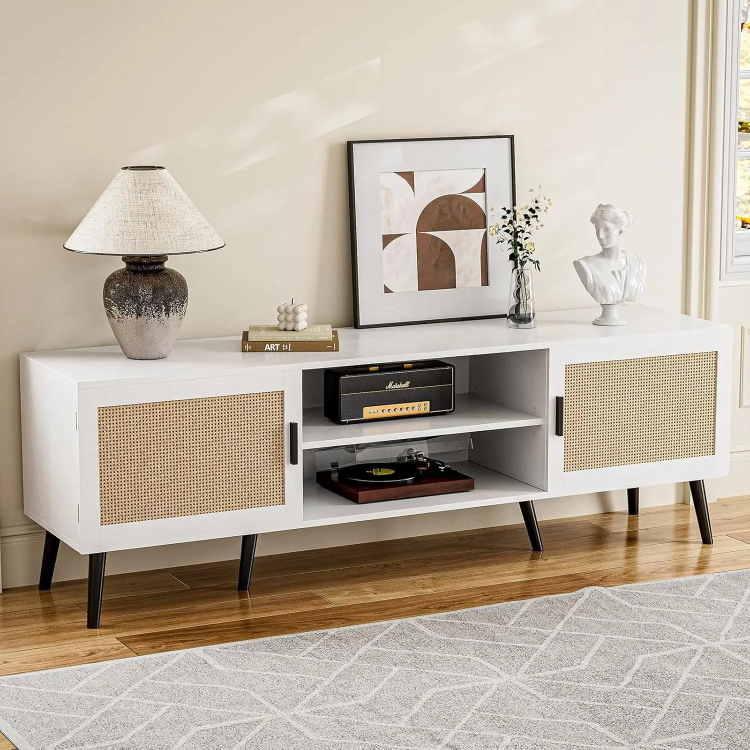 Furniture Living Room TV Cabinet Floor Cabinet Rattan Locker Factory Coffee Table