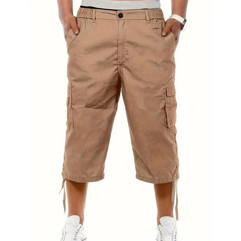 Men's Cargo Shorts 7 Pockets Workwear Loose Fit Retro Style Comfortable Casual Pants Multifunctional Outdoor Utility Trousers
