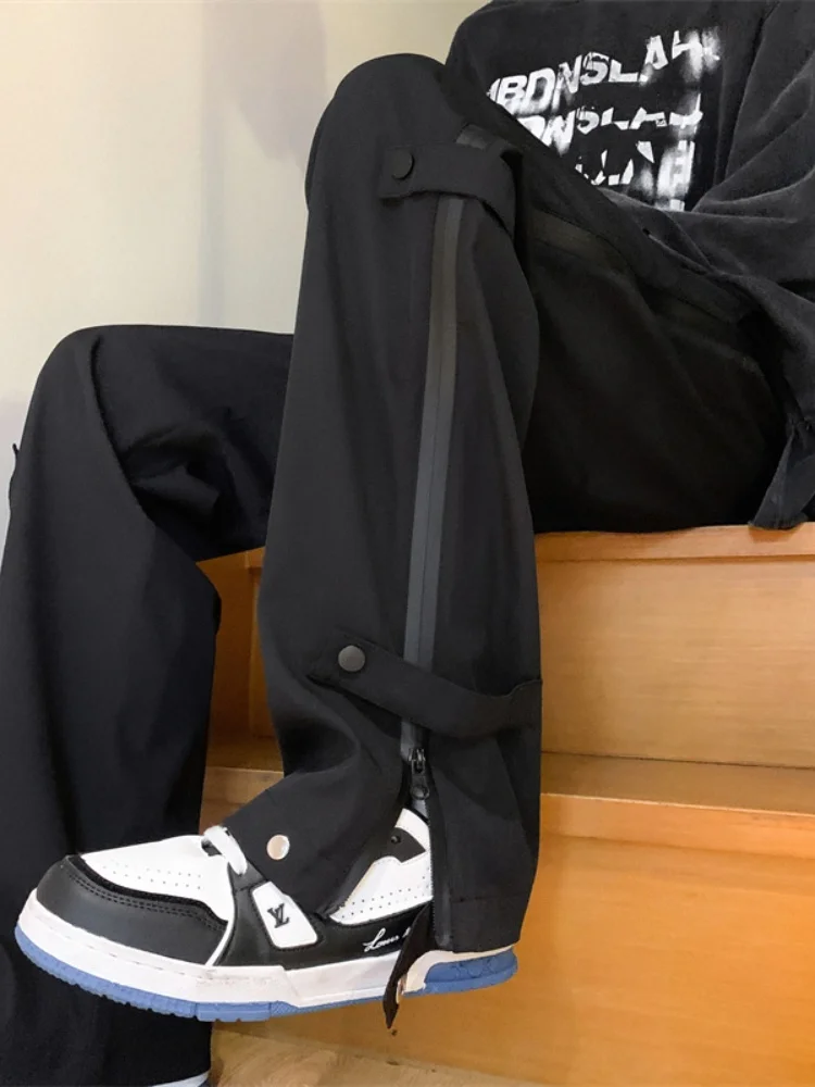 

Мужские функциональные брюки-карго American Sle, новый дизайн, с молниями и разрезами, осенние прямые свободные рабочие брюки