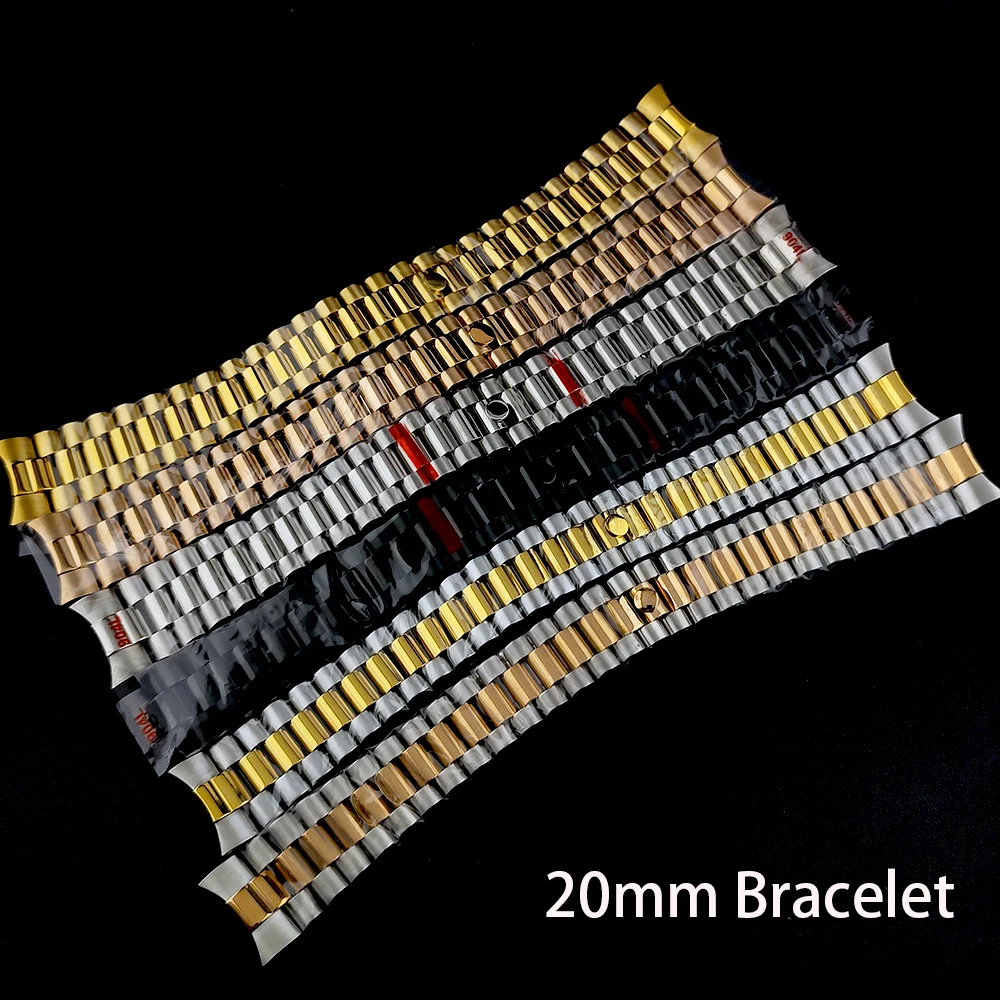 

Браслет из нержавеющей стали 20 мм, браслет со складной пряжкой, серебро/золото/розовое золото, браслет, аксессуары для часов