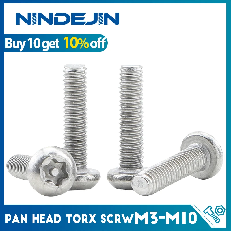 Torx-Sicherheits-Maschinenschrauben mit Flachkopf aus Edelstahl M2-M6, manipulationssichere, diebstahlsichere Schrauben für Wandplatten, Paneele und Vorrichtungen