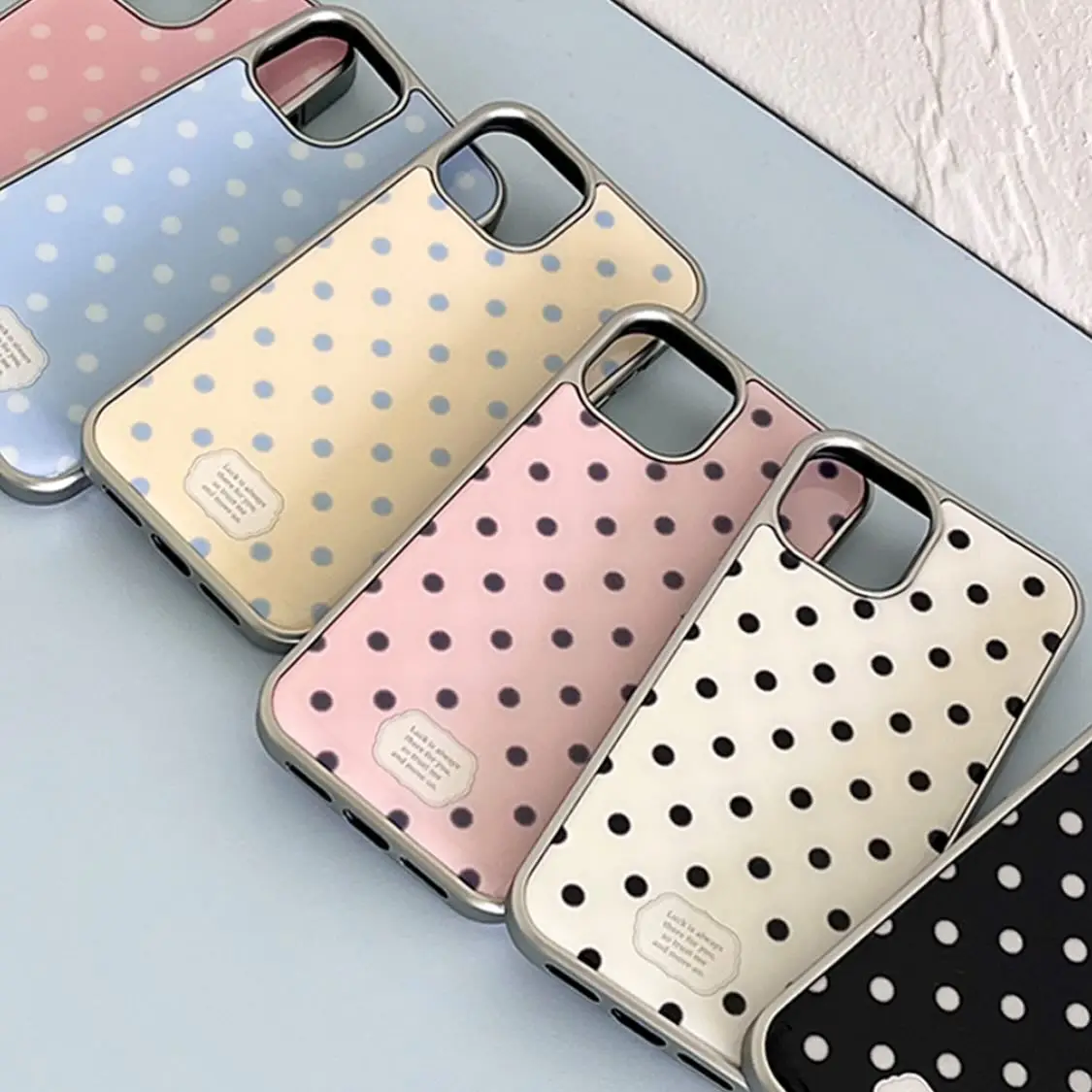 Jirai kei Korean colorful polka dots Phone Case for iPhone 17 16 15 14 13 12 11 Air Pro Max Plus Luxury Clear Soft Back Cover
